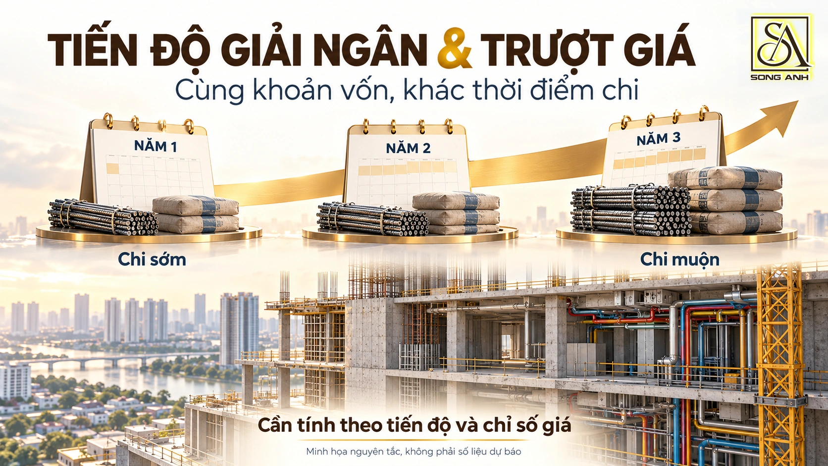 ảnh hưởng của thời điểm giải ngân đến dự phòng trượt giá trong dự án cao tầng. Ảnh 4 — Phối hợp hộp gen kỹ thuật
